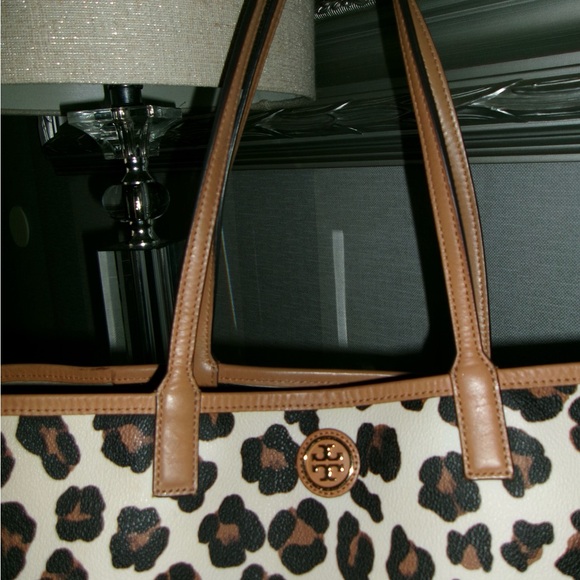 Tory Burch Leopard Kerrington Shopper Tote Shoulder Bag Large - Picture 5 of 8